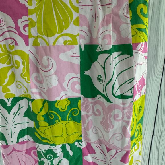 LILLY PULITZER White Multicolor Summer Patchwork Halter Dress Size 2 Sirens - Picture 4 of 10